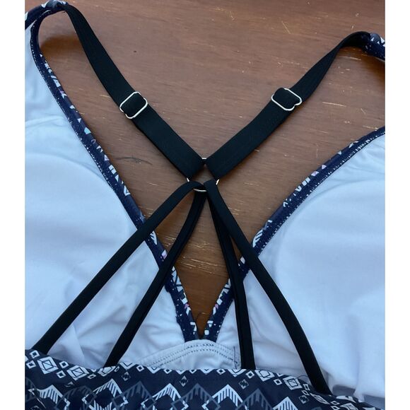 Yonique Tribal 2-Piece Halter Swimsuit | Adjustable Side-Cinch Shorts - Picture 4 of 10